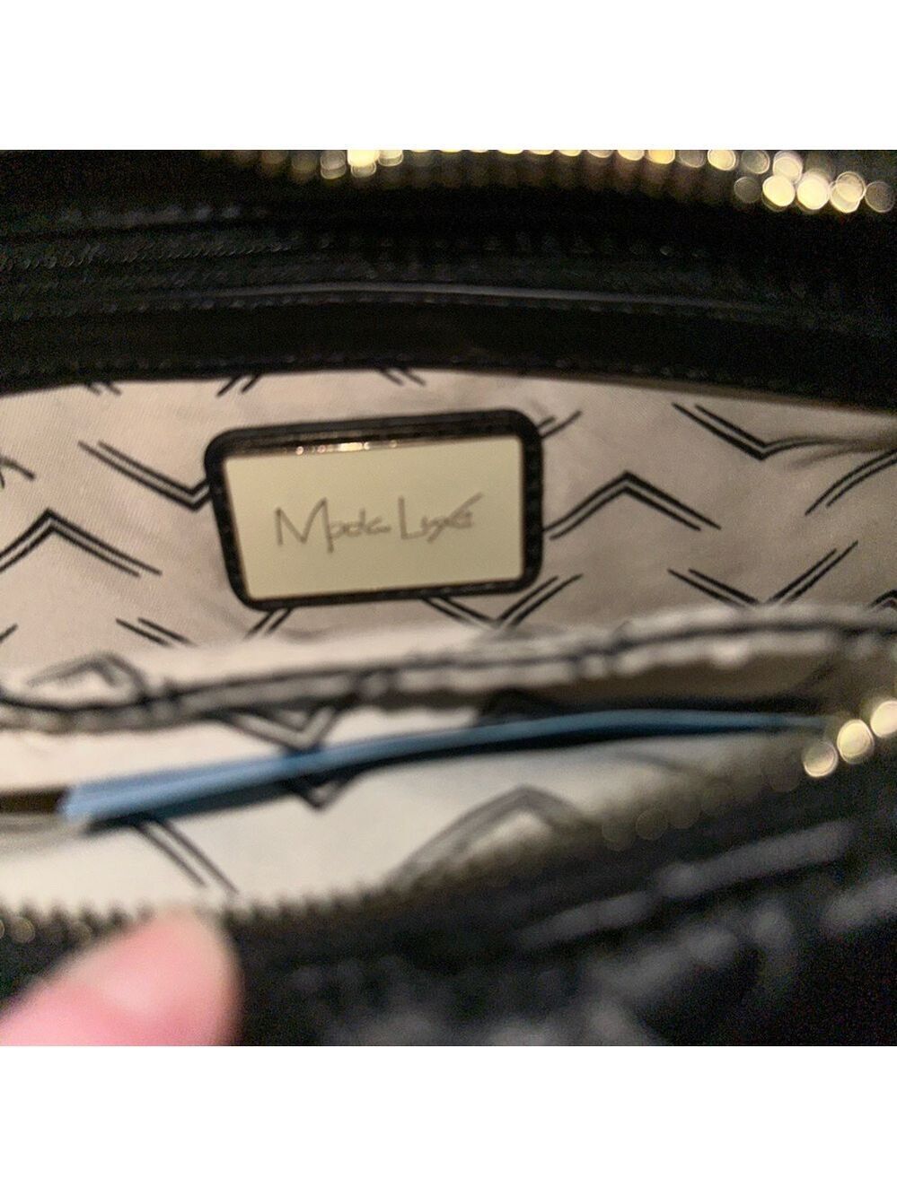 MODA LUXE-Woven Circle Shoulder bag-Black-NWT-Retail $100 - Picture 9 of 11